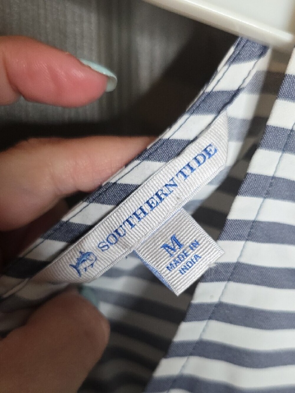 Southern Tide Navy & White Striped Sleeveless Dress Sz MEDIUM - Picture 2 of 7